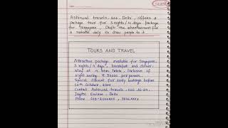 Advertisement writing l Advertisement writing format l Advertisement writing on tours and travels [upl. by Nilknarf]