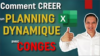 Comment Realiser un Calendrier dynamique Excel avec jours de conges 22 [upl. by Nylessoj]