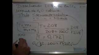 Como Calcular Título Porcentagem de Massa do Soluto e do Solvente [upl. by Lilybel]