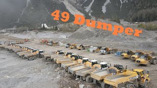 49 Dumper am Reschensee  Caterpillar  Liebherr  Volvo [upl. by Acinaj]