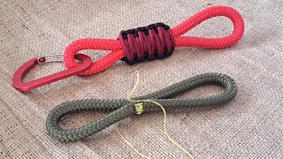 Strong Way to Join Rope Ends closed loop core Bonus Make a King Cobra RopeParacord Key Fob [upl. by Narhem]