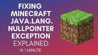 How To Fix Minecraft javalangNullPointerException [upl. by Willey]