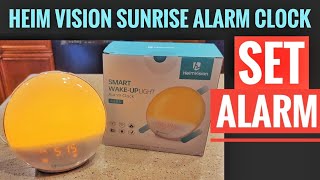 SET ALARM Heim Vision SunRise Alarm Clock A80S Wake Up Light [upl. by Zampardi156]