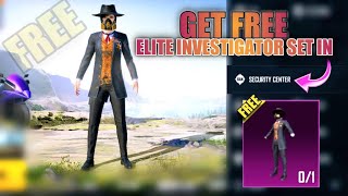 Get Free Elite Investigator Set IN Security Center  Free Permanent Legendary Set  PUBG Mobile [upl. by Turro]