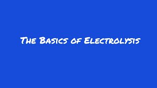 Introduction to Electrolysis AQA GCSE 91 [upl. by Aiyot]