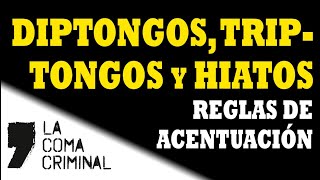 DIPTONGOS TRIPTONGOS y HIATOS Qué son y sus reglas de acentuación [upl. by Oswald]