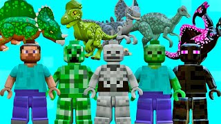 MINECRAFT E SEUS DINOSSAUROS no LEGO Jurassic World MOD [upl. by Mani]