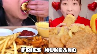 Food Fries Crunchiest Mukbang by Mukbangers [upl. by Aietal]