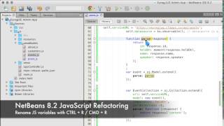 NetBeans 82 JavaScript Refactoring [upl. by Nwahsar105]