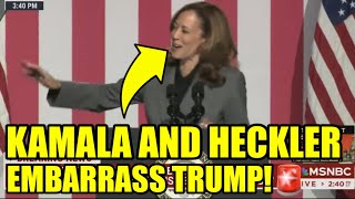 Kamala Goes VIRAL Reacting To A HECKLER Humiliating TRUMP [upl. by Burra422]