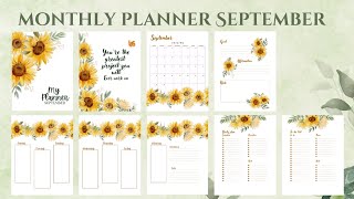 Create your own monthly planner in canva free account Monthly planner of September [upl. by Anide]