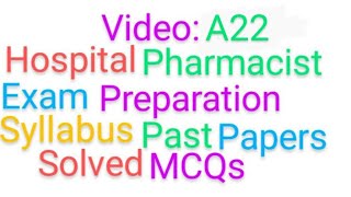 Video A22 Hospital Pharmacist Test Preparation100 MCQs on Inventory Management and Drug Storage [upl. by Naitirb294]