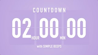 2 Hours Countdown Flip Clock Timer  Simple Beeps 🫐 🔔 [upl. by Nellaf791]