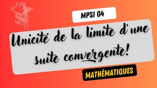 MPSI Maths Unicité de la limite [upl. by Sluiter]