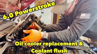 60 Powerstroke coolant flush and oil cooler replacement [upl. by Dom]