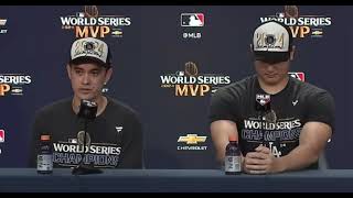 Shohei Ohtani Press conference interview after winning the 2024 World Series for the Dodgers [upl. by Eenahpets968]