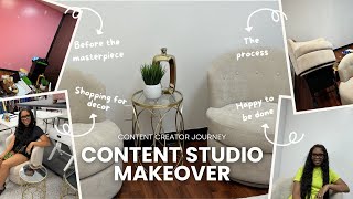 DIY CONTENT STUDIO MAKEOVER YOUTUBE ROOM TRANSFORMATION  CONTENT CREATOR JOURNEY  BUSINESS VLOG [upl. by Umeko]