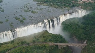 Victoria Falls Helicopter Aerial View  Zambia  Zimbabwe Africa [upl. by Anelle]