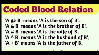 coded blood relation reasoning tricks। PART  1 [upl. by Yelir]