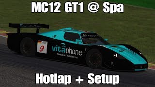 Assetto Corsa Maserati MC12 GT1 Spa Hotlap  Setup 2159 No Assists [upl. by Alphonsa340]