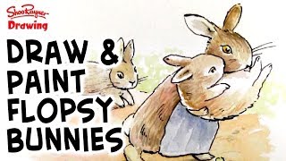 How to draw Beatrix Potters Flopsy Bunnies [upl. by Ellenwad]