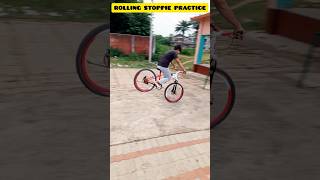 ROLLING STOPPIE PRACTICE🥵 CYCLE STUNT stunt rider rollingstoppie shortsfeed mtb ytshorts [upl. by Berliner]