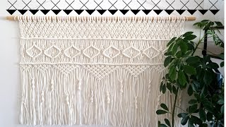 DIY Makrome Duvar Dekoru  Macrame Wall Hanging [upl. by Ardnoid660]