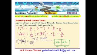 A Person speak Truth 3 out of 4 times Find Conditional Probability of 6 with it is actually six [upl. by Uela975]