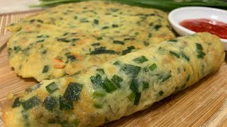 RECIPE  Chinese Chives Pancakes 韭菜面粉糕 [upl. by Gonzalez]