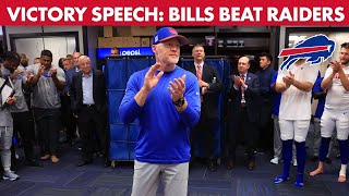 Sean McDermotts Victory Speech In Home Opener Win Over Las Vegas Raiders  Buffalo Bills [upl. by Noimad]