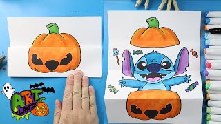 How to Draw Halloween Stitch Folding Surprise [upl. by Aivatnuhs751]