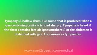 Tympany  Medical Definition and Pronunciation [upl. by Bachman848]