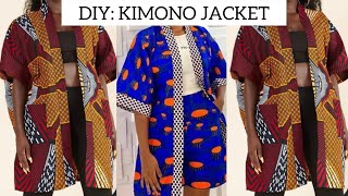 HOW TO CUT AND SEW A SIMPLE KIMONO JACKET  tutorial [upl. by Essined]