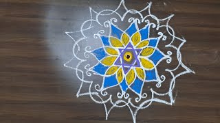 kolam daily kolam rangoli daily kolam simple daily kolam designsdaily kolam with dotsdailykolam [upl. by Barmen491]