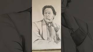 Imran khan portrait imrankhanpti imrankhan pencildrawing sketch [upl. by Harwell]