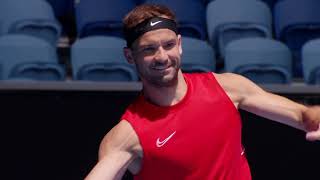 Grigor Dimitrov practice Australian Open 2023 [upl. by Yraillih]