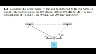 EXAMPLE 2  Simple Stress Mechanics of Deformable Bodies [upl. by Gone]