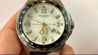 Filson Journeyman white dial 44mm GMT Watch manufactured by Shinola in Detroit review [upl. by Hewe141]