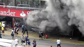 Williams F1 Team garage fire after their race victory and team celebrations Part 1 [upl. by Anitra33]