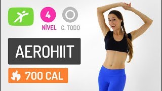 AEROHIIT COMPLETO PARA QUEIMAR 700 CALORIAS EM CASA  Treino de 35 minutos [upl. by Aihsenrad]