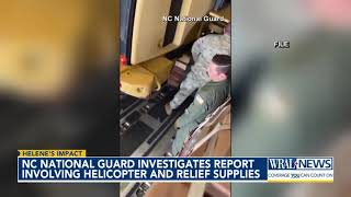 National Guard helicopter scatters muchneeded items after flying low over donation area [upl. by Johppah]