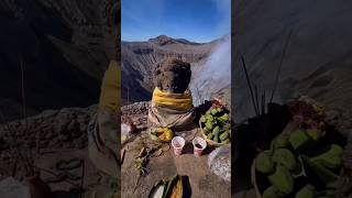 700years old Ganesh jis murti on the edge of a active Mount Bromo Volcano in Indonesia shortsyt [upl. by Iey]