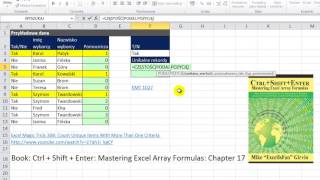 Excel  Formuła tablicowa do policzenia unikalnych głosów Tak dla wyborców  sztuczki 51 [upl. by Pitzer]