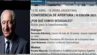 Conferencia Magistral de Bernardo Kliksberg ¿Por que somos desiguales Para FLACSO [upl. by Aleyam]