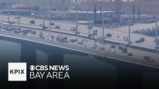 Watch Bay Bridge crash scene where driver jumped into San Francisco Bay [upl. by Monti]