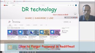 How to Forgot Password in Rediffmail  Rediffmail Password Reset  Tutorial In Hindi  DR technology [upl. by Neraa]