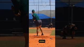 Sinker amd Changeup Mix pitcher pitching sinker changeup bullpen baseballplayer pitchingtips [upl. by Durning]