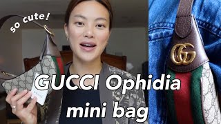 GUCCI Ophidia mini bag review  first impression 😌 [upl. by Ymled]