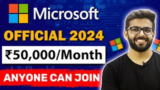 Microsoft Official 2024  ₹50000Month  Work From Home  Microsoft new Internship  Wfh Jobs [upl. by Lello]