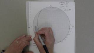 Stereonet determining the trend and plunge of a plotted line [upl. by Beauregard]